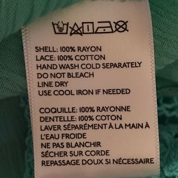 New Staring at Stars Green Crochet Top Sz S - Picture 6 of 7